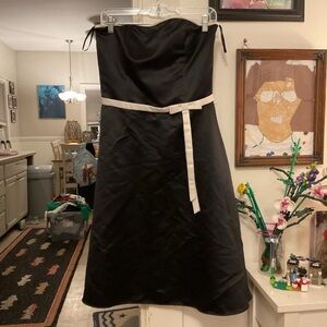 Scott McClintock Black Strapless Dress with Cream Waist Tie